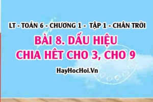 Dấu hiệu chia hết cho 3, cho 9? Toán 6 chân trời Tập 1 chương 1 Bài 8